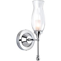 Firstlight Aston Classic Style Fluted Wall Light in Chrome and Clear Glass