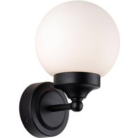 Firstlight Louis Contemporary Style Wall Light in Black and Opal Glass