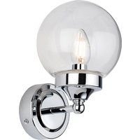 Firstlight Oscar Contemporary Style Wall Light in Chrome and Clear Glass