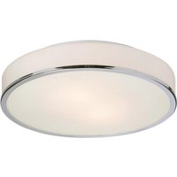 Firstlight Profile Contemporary Style 2-Light Flush Ceiling Light in Chrome and Opal Glass