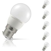 Crompton Golfball LED Light Bulb B22 4.9W (40W Eqv) Cool White 5-Pack Opal