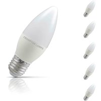 Crompton Candle LED Light Bulb Dimmable E27 5W (40W Eqv) Cool White 5-Pack Opal