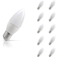 Crompton Candle LED Light Bulb Dimmable E27 5W (40W Eqv) Cool White 10-Pack Opal