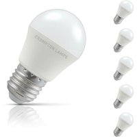 Crompton Golfball LED Light Bulb E27 4.9W (40W Eqv) Cool White 5-Pack Opal