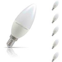 Crompton Candle LED Light Bulb Dimmable E14 5W (40W Eqv) Cool White 5-Pack Opal