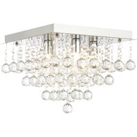 Spa Orlando 5-Light Flush Ceiling Light Crystal Glass and Chrome