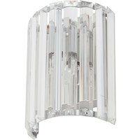 Spa Pegasi Shield Wall Light Crystal Glass and Chrome