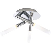 Spa Crux 3-Light Tubular Ceiling Light Frosted Glass and Chrome