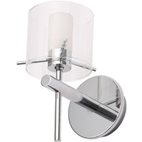 Spa Gene Single Cylinder Wall Light Clear Glass and Chrome