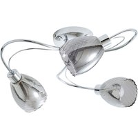 Spa Veria 3-Light Flush Ceiling Light Smoke Glass and Chrome