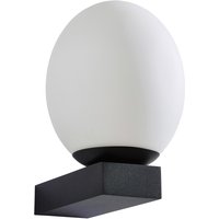 Spa Aglos LED Single Globe Wall Light 3W Cool White Opal Glass and Black
