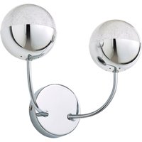 Spa Rhodes LED 2-Light Wall Light 10W Cool White Crackle Effect and Chrome