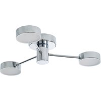 Spa Edessa LED 3-Light Flush Ceiling Light 15W Cool White Opal and Chrome