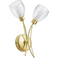 Spa Veria 2-Light Wall Light Clear Glass and Satin Brass
