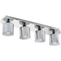 Spa Patras 4-Light Flush Light Bar Spotlight Smoke Glass and Chrome
