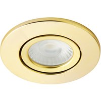 Spa Como LED Tiltable Fire Rated Downlight 5W Dimmable Cool White Satin Brass IP65