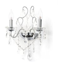 Spa Pro Annalee 2-Light Wall Light Crystal Glass and Chrome