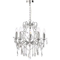 Spa Pro Annalee 500mm 5-Light Chandelier Crystal Glass and Chrome