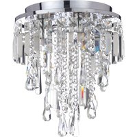Spa Pro Bresna 280mm 3-Light Flush Ceiling Light Crystal Glass and Chrome