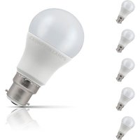 Crompton GLS LED Light Bulb B22 8.5W (60W Eqv) Cool White 5-Pack Opal