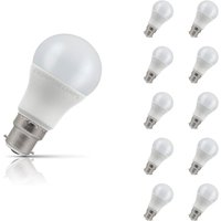 Crompton GLS LED Light Bulb B22 8.5W (60W Eqv) Cool White 10-Pack Opal