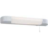 Firstlight Dual Voltage LED Shaver Light 8W with On/Off Pull Cord Cool White in White and Opal