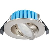 Spa Eden LED Tiltable Fire Rated Downlight 7W Dimmable Tri-Colour CCT 60° Satin Nickel