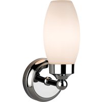 Firstlight Reef Modern Style Wall Light in Chrome and Opal Glass