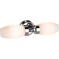 Firstlight Reef Modern Style 2-Light Wall Light in Chrome and Opal Glass