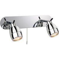 Firstlight Marine Modern Style 2-Light Wall Spotlight with On/Off Pull Cord Chrome