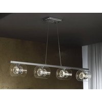 Four Light Crystal Bar Ceiling Pendant Chrome, G9