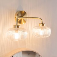 Brass Bathroom 2 Way Wall Light