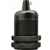 Smooth Holder With Ring Matt Black E27 Socket Ceramic Holder~2738