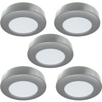 Pack of 5 - No Dot Design - Surface Mounted LED Under Cabinet Light - Ultra-High Brightness & 15w Driver