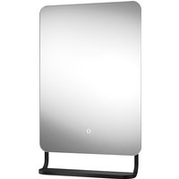 Harbour 800x500mm LED Bathroom Mirror, Black, With Shelf