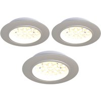 3 Pack Of Recessed, LED, Stainless Steel, Under Cabinet/Shelf Lights & Transformer - Cool or Warm White