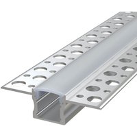 Trimless Plaster In Aluminium Profile With Diffuser & End Caps , 2m Long