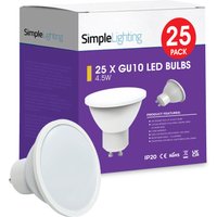 25 X 4.5w GU10 LED Bulb - Cool White, Natural White or Warm White
