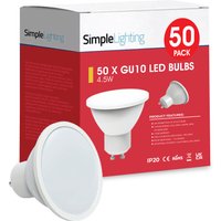 50 X 4.5w GU10 LED Bulb - Cool White, Natural White or Warm White