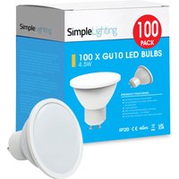 100 X 4.5w GU10 LED Bulb - Cool White, Natural White or Warm White