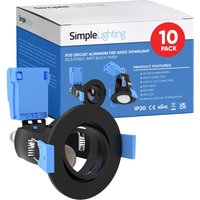 Pack of 10 Tilt, Fire-Rated Downlights in a Matt Black Finish