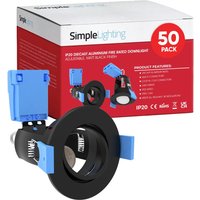 Pack of 50 Tilt, Fire-Rated Downlights in a Matt Black Finish
