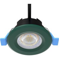 7w, Fixed IP65 Fire Rated LED Downlight - Green Bezel