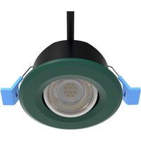 6w, Tilt/Adjustable IP65 Fire Rated LED Downlight - Green Bezel