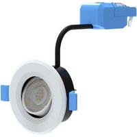 6w, Tilt/Adjustable IP65 Fire Rated LED Downlight - White Bezel