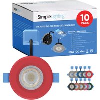 10 X 7w, Fixed IP65 Fire Rated LED Downlight - Various Finishes