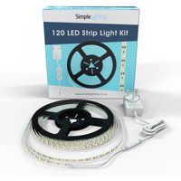 5m 120 LED Strip Light Kit with Plug-In Power Supply - Cool, Natural, Warm White