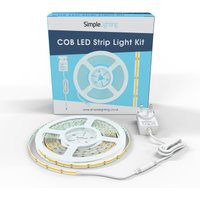 5m COB Dotless LED Strip Kit Including Plug-In Power Supply - Warm White 2700K