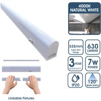 525mm, Linkable LED Ultraslim Under Cabinet Light Fitting - Natural White