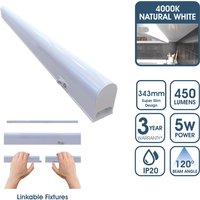 343mm, Linkable LED Ultraslim Under Cabinet Light Fitting - Natural White